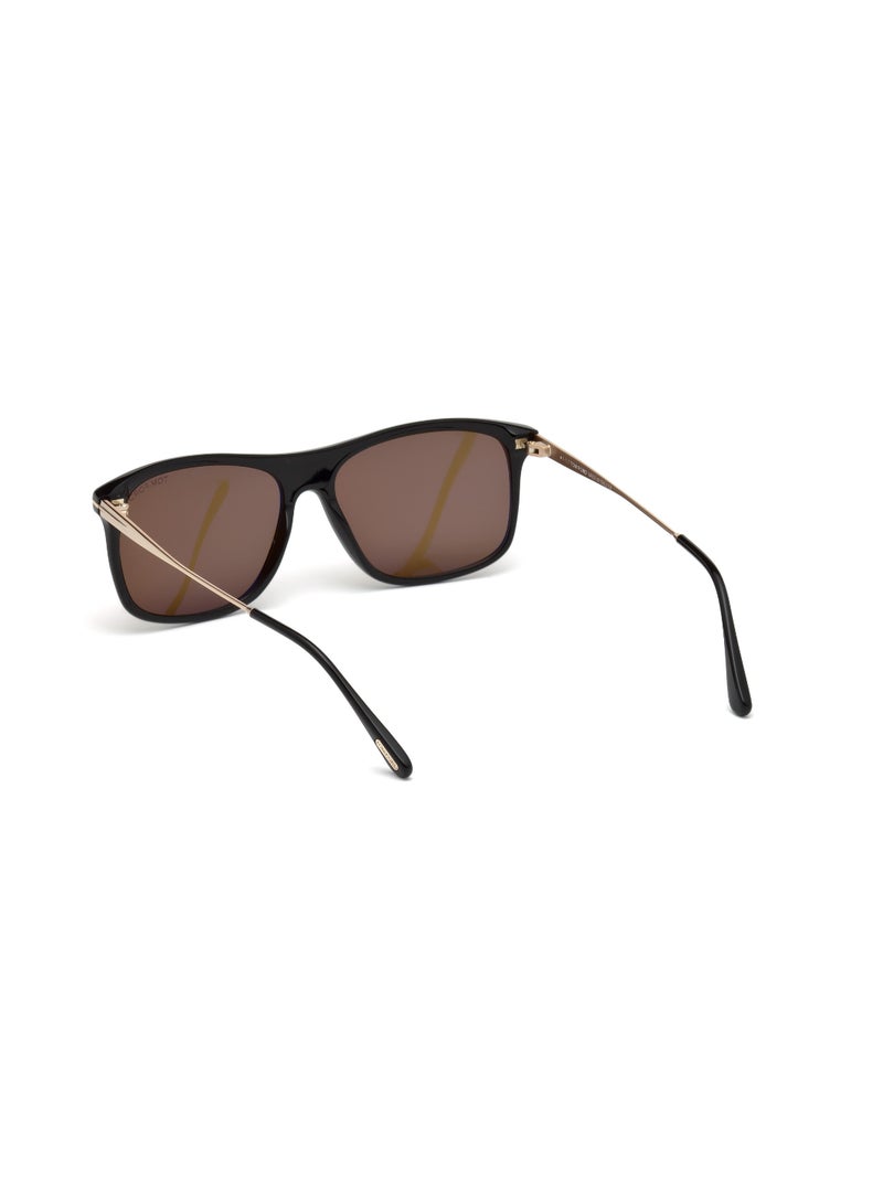 TOM FORD TOMFORD FULL RIM FT058801E57 MEN RECTANGULAR ACETATE SUNGLASSES - Image 3